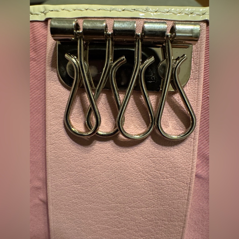 Dior Pink and Cream Canvas Key/Card Wallet - Picture 6 of 16
